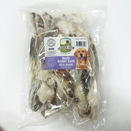 Hairy Rabbit Ears Natural Chew Treat For Dogs 500g Bag - Paddock Farm