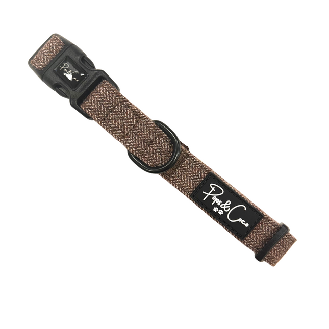 Luxury Tweed Collar in Cocoa Brown