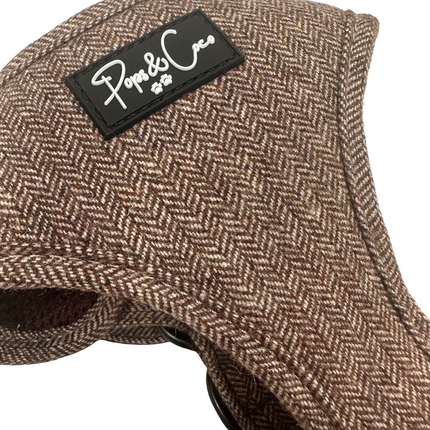 Luxury Tweed Fully Adjustable Harness in Cocoa Brown