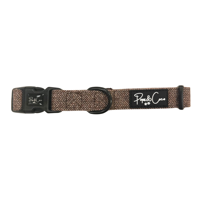 Luxury Tweed Collar in Cocoa Brown