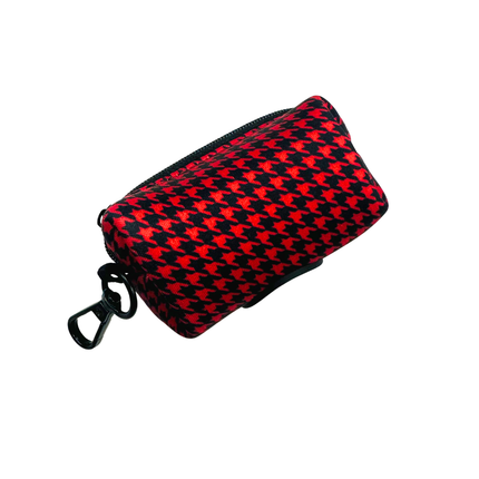 Red Houndstooth Poo Bag Dispenser