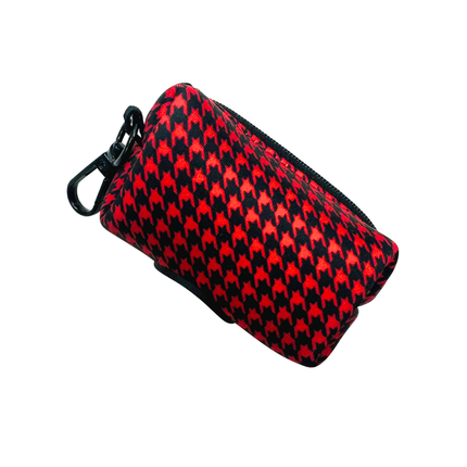 Red Houndstooth Poo Bag Dispenser
