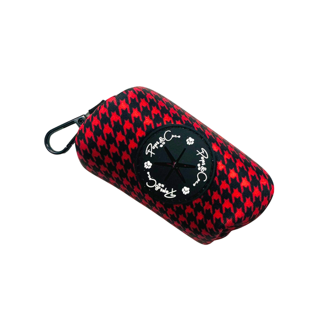 Red Houndstooth Poo Bag Dispenser
