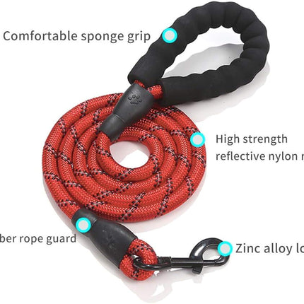 Nylon Rope Lead - Red