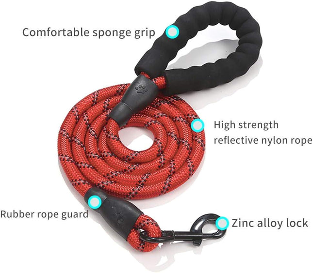 Nylon Rope Lead - Red