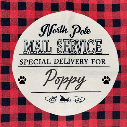 Personalised Red Checked Christmas Sack