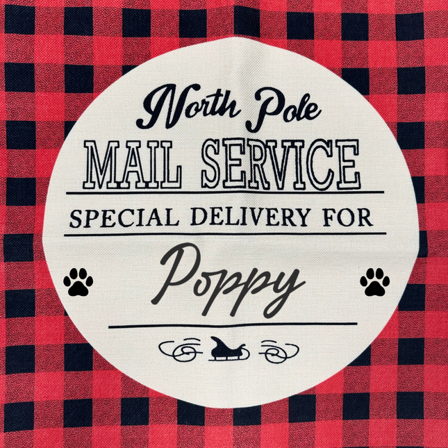 Personalised Red Checked Christmas Sack