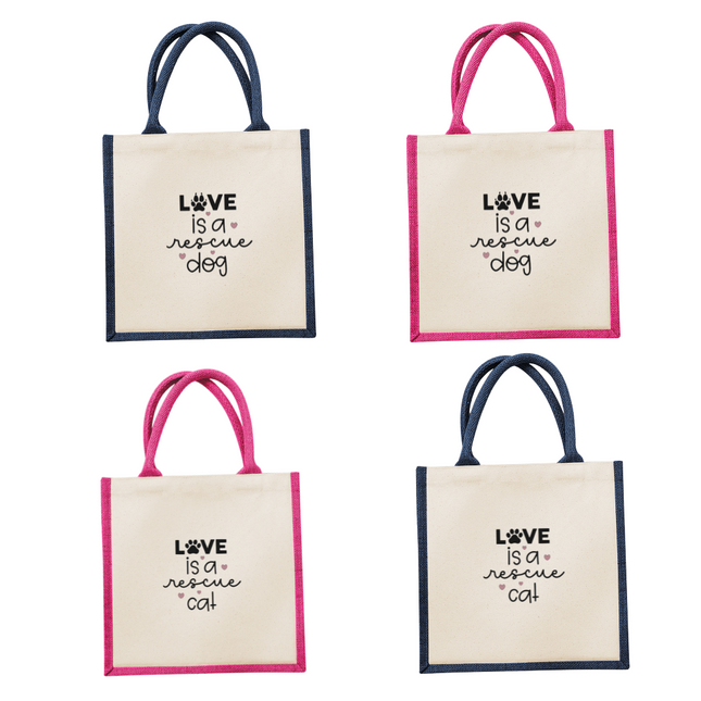 Love is a Rescue Cat or Dog Jute Bag