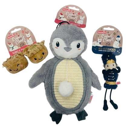 Rosewood Cat And Kitten Christmas Catnip Ned Nutcracker Toy