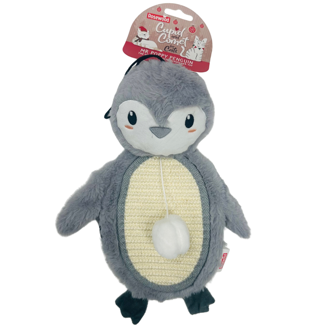 Rosewood Cat And Kitten Christmas Penguin Scratch Pad Toy