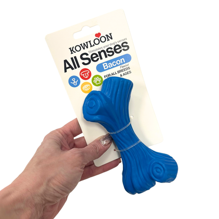 Kowloon Scented Chew Bone Shaped Toys For Medium And Large Dogs - Red Beef, Yellow Chicken Or Blue Bacon Smell