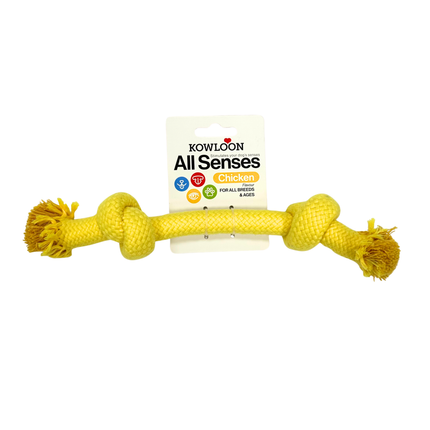 Kowloon Small Scented Rope Toys For Small Dogs in Red Beef, Yellow Chicken Or Blue Bacon Smell