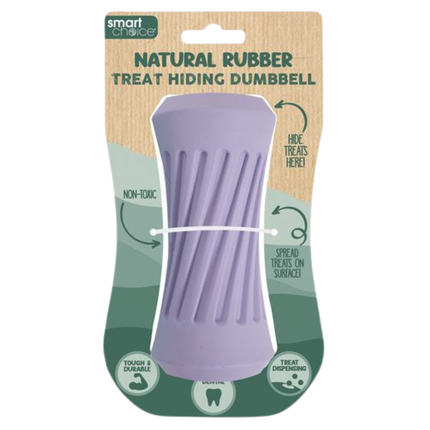 Natural Rubber Treat Hiding Dispenser Dumbbell