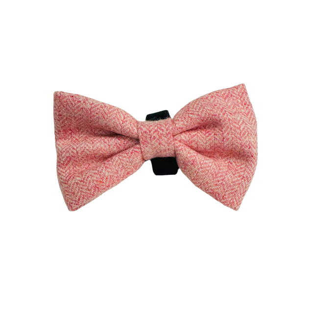 Tweed Bow Tie in Blush Pink