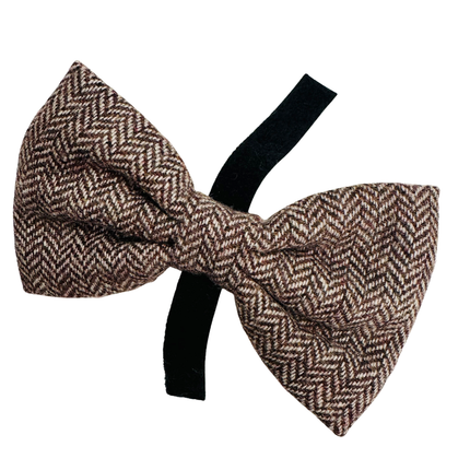Tweed Bow Tie in Cocoa Brown