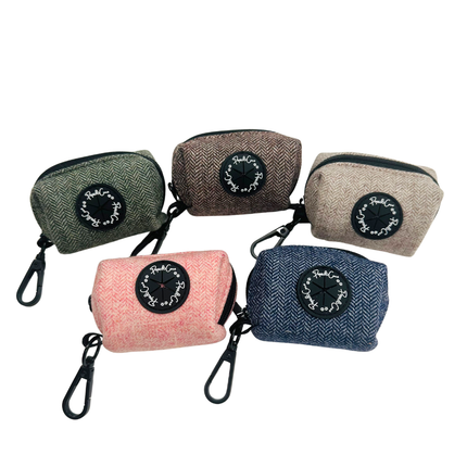 Tweed Poo Bag Dispenser in Blush Pink