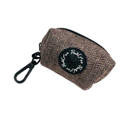 Tweed Poo Bag Dispenser in Cocoa Brown