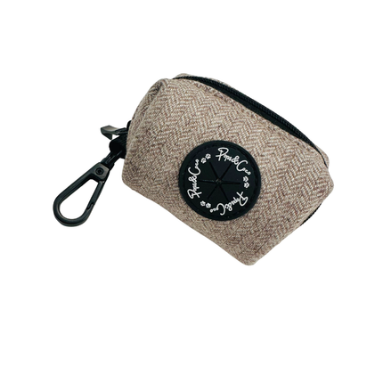 Tweed Poo Bag Dispenser in Oatmeal