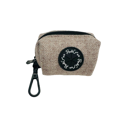 Tweed Poo Bag Dispenser in Oatmeal