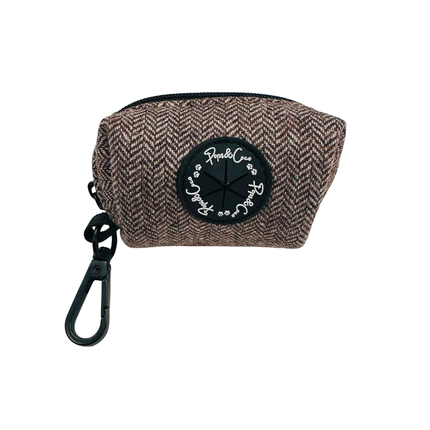 Tweed Poo Bag Dispenser in Cocoa Brown