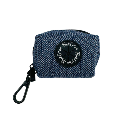 Tweed Poo Bag Dispenser in Country Blue