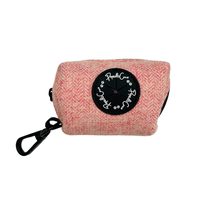 Tweed Poo Bag Dispenser in Blush Pink