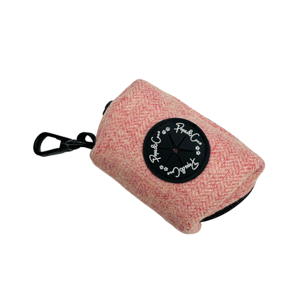 Tweed Poo Bag Dispenser in Blush Pink