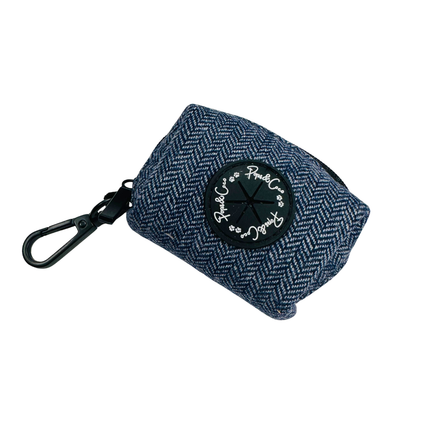 Tweed Poo Bag Dispenser in Country Blue