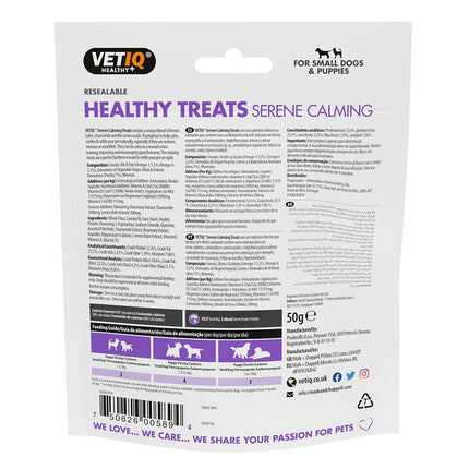 VetIQ Serene Calming Healthy Treats For Small Dogs And Puppies 50g Chicken