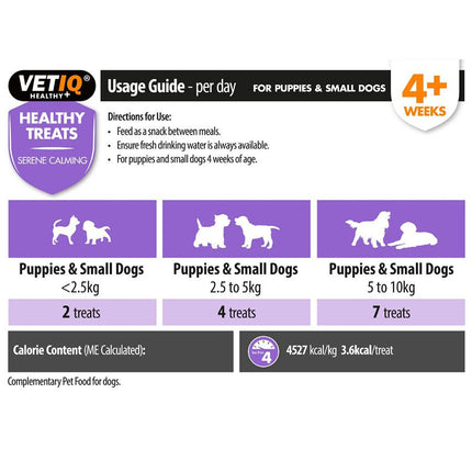 VetIQ Serene Calming Healthy Treats For Small Dogs And Puppies 50g Chicken