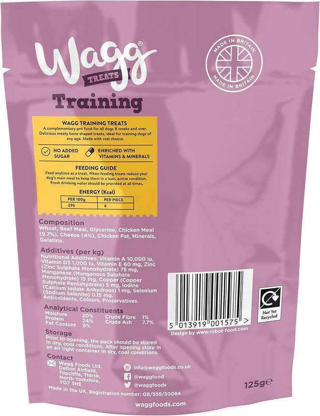 Wagg Dog Treats Training Mini Bones (Chicken & Cheese) 125g