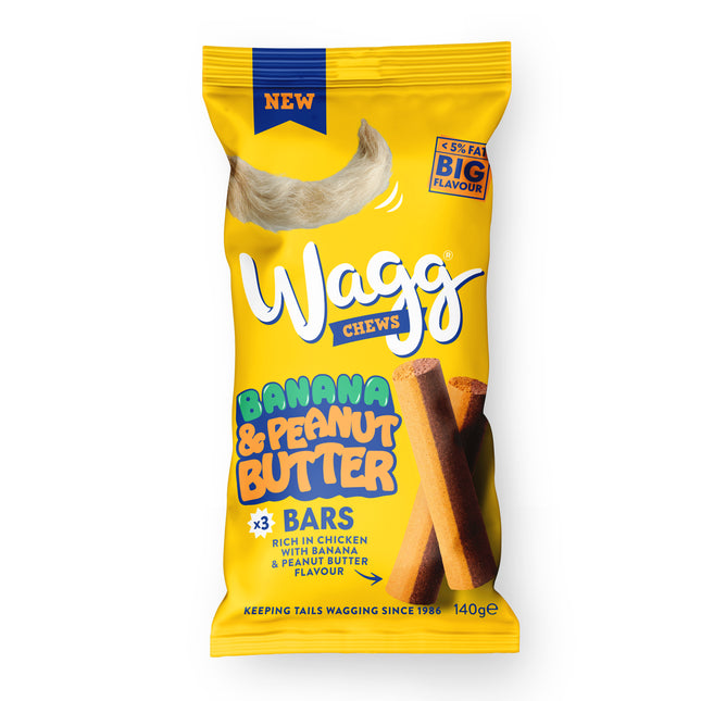 Wagg Chew Dog Treats - Banana & Peanut Butter Bars or Fish Finger Sticks