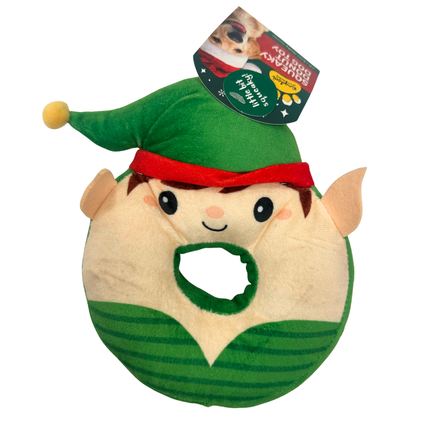 Christmas Doughnut Character Dog Toy