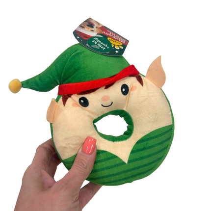 Christmas Doughnut Character Dog Toy