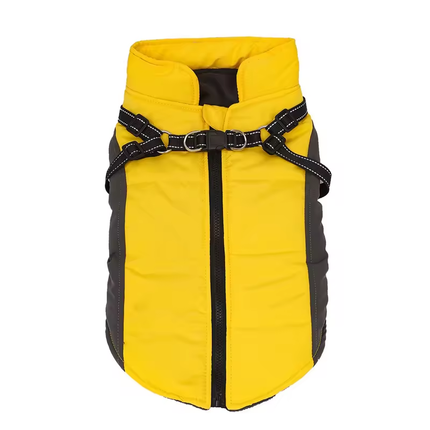 Fleece Lined Harness Coat - Yellow