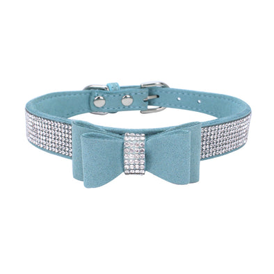 Soft Touch Bow Collar in Blue