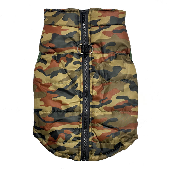 Waterproof Winter Coat in Dark Camouflage