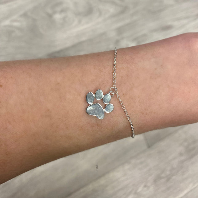 Solid Paw Design Bracelet Silver