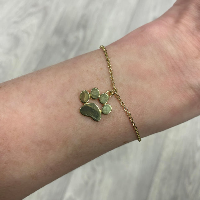 Solid Paw Design Bracelet Gold
