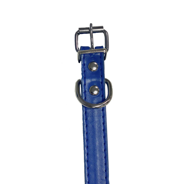 Adjustable PU Collar - Navy Blue