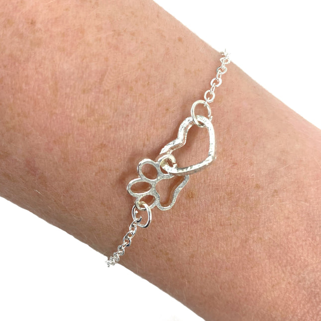 Silver Animal Paw Print Bracelet