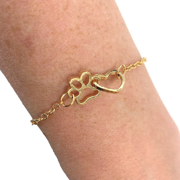 Gold Animal Paw Print Bracelet