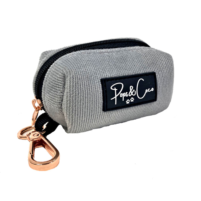 Luxury Corduroy Poo Bag Dispenser in Grey