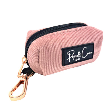Luxury Corduroy Poo Bag Dispenser in Pink