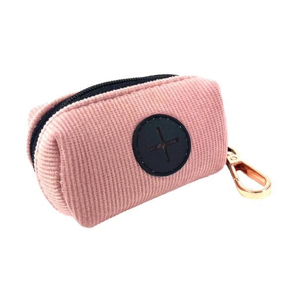 Luxury Corduroy Poo Bag Dispenser in Pink