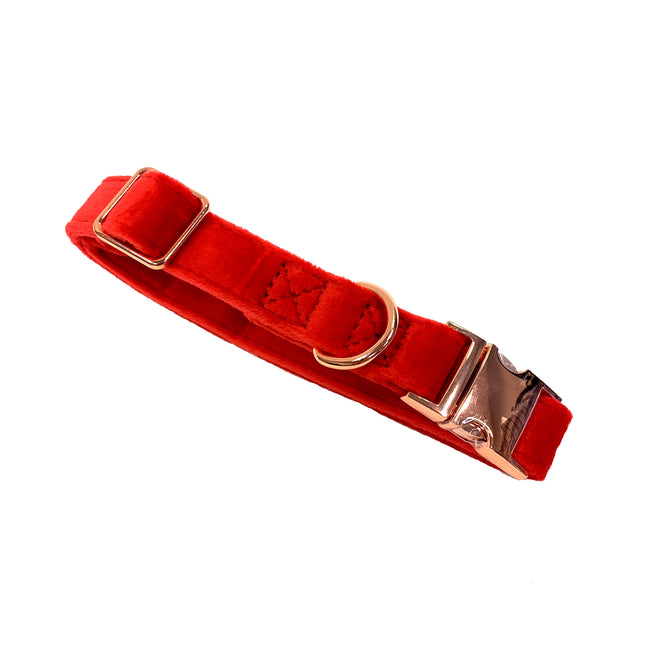 Velour Collar - Ruby Red