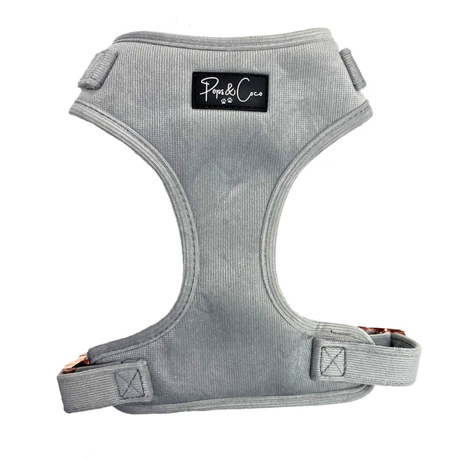 Luxury Corduroy Fully Adjustable Harness in Grey