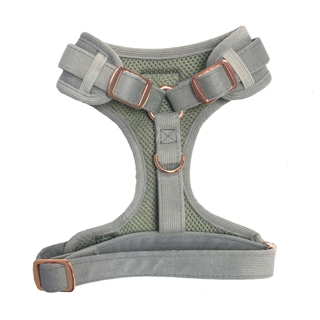 Luxury Corduroy Fully Adjustable Harness in Grey
