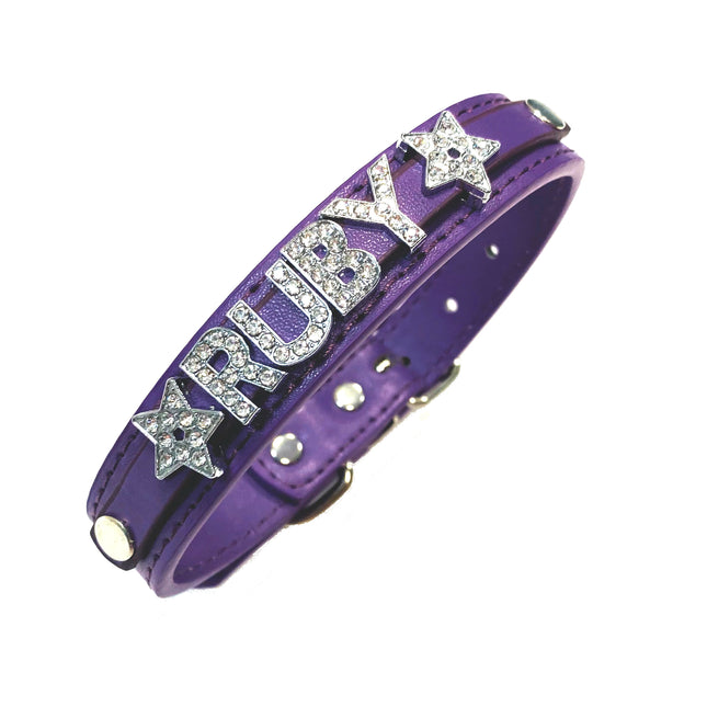 Personalised PU Collar Purple