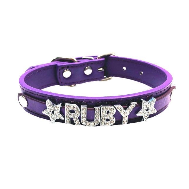 Personalised PU Collar Purple